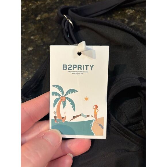 B2PRITY Women's Black Halter One Piece Swimsuit Size S - Picture 6 of 8